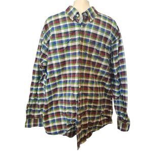 Men's Cinch Plaid Button‎ Down Shirt Size XL